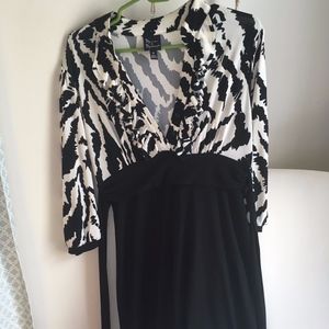 Black and White Long Sleeve Dress